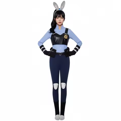 Anime Zootopia Judy Hopps Police Cosplay Costume Full Set Outfit