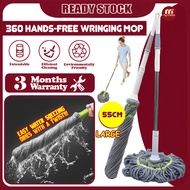 Auto Wringing Large Pad 55cm Hands Free Mop 360 Degree Squeeze Mop For Wall Floor Window Wet And Dry Twist Mop 免手洗拖把