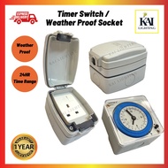 NIPPON 24HRS 13AMP PLUG IN TIMER SWITCH 3PIN / OUTDOOR SOCKET 13A WEAHTER PROOF WATERPROOF