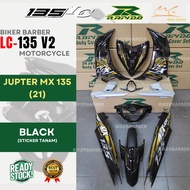 RAPIDO Yamaha LC135 V2 Jupiter Mx-135 (21) Hitam Biru Body Coverset Sticker Tanam Stripe