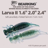 BEARKING Larva Soft Lures 85mm 4.5g 4pcs/bag Fishing Artificial Silicone Bass Pike Minnow Swimbait J