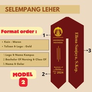 selempang wisuda leher/neck sash for graduation/slempang kalung custom