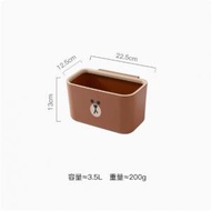 全城熱賣 - 家用廚房掛式垃圾桶（淺咖色3.5L【大開口/加厚材質】）