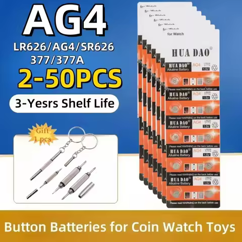 New2-50PCS AG4 377 1.55V Button Batteries SR626SW SR626 Cell Coin Alkaline Battery 177 376 626A LR66
