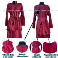 NEW - SUIT DAISY SET BAJU BERTALI + SELUAR BERPOCKET SUIT MUSLIMAH MURAH SET WARDA PLUS SIZE FORMAL/