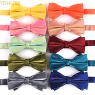 Mens bow tie Solid Color High Quality Butterfly Knot Red Black Bowtie for Wedding Party Business Tie