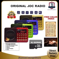 BOSTON JOC Radio Speaker Bluetooth 30 Juzuk Al Quran Rechargeable USB Micro SD Radio Quran Zikir 30 