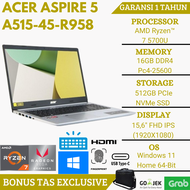 LAPTOP ACER ASPIRE 5 R958 AMD RYZEN 7 RAM 16GB SSD 512GB 15.6"FHD IPS BACKLIT KEY WINDOWS 11
