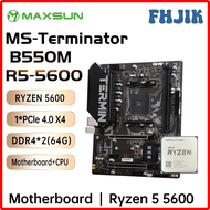 FHJIK MAXSUN AMD B550M กับ Ryzen 5 5600ชุดเมนบอร์ด CPU 6แกน12เกลียว PCIE4สำหรับเดสก์ทอปคอมพิวเตอร์ผส