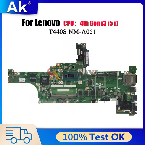 NM-A051 For Lenovo ThinkPad T440S with i5 i7 4th Gen N14M-GS-S-A1 GPU Laptop Motherboard 100% Tested