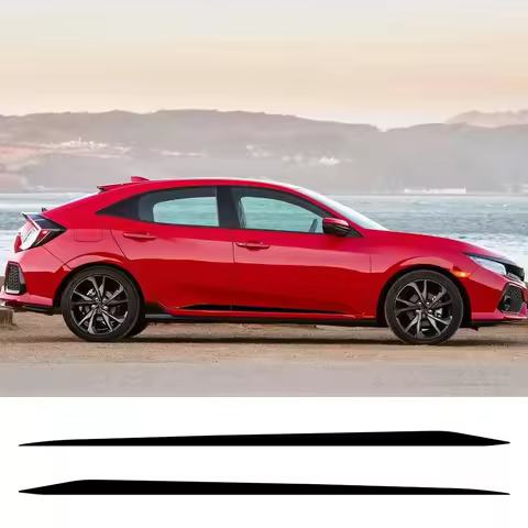 2PCS Car Side Door Skirt Stickers Racing Stripe Style Vinyl Decals For Honda CIVIC FK7 FK8 Si FL5 Ty