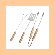 [Ready Stock] TECH99 3 Pcs BBQ Grill Shovel Grill Fork Grill Clamp Outdoor Portable Grill Tools BBQ 