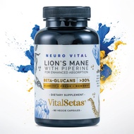 Neuro Vital Lion's Mane & Piperine Brain Supplement - Amplify Focus, Boost Memory, and Enhance Menta
