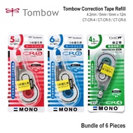 Tombow Correction Tape Refill CT-CR-4 (4.2mm x 12m) / CT-CR-5 (5mm x 12m) / CT-CR-6 (6mm x 12m) Bund