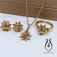 MUSE.PH AUTHENTIC US 10K GOLD HANDMADE JEWELRY SET (NECKLACE,RING AND EARRINGS SET )