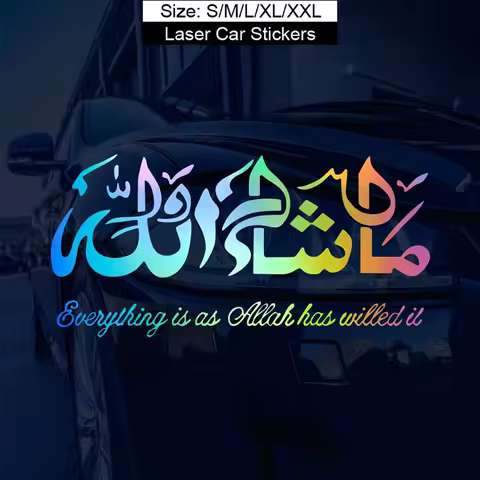 Creative Masha Allah Islamic Art Car Stickers Vinyl Decal Sticker Calligraphy Muslim Mural Wall Deco