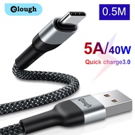 Elough 0.5M 5A Quick Charge 3.0 Type C USB-C Charger Cable for Huawei Mobile