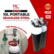 [MDA APPROVED] 10L Portable Seamless Steel Cylinder C/W Medical Oxygen