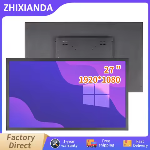 Zhixianda 27 Inch 1920*1080/4K Metal Case Industrial Monitor Capacitive Touch Screen Display With BN