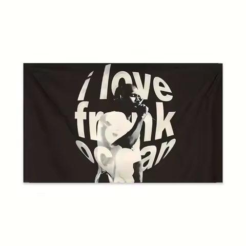 Frank Ocean I Love Frank Music Flag Tapestry - Clear Black White Flat Print, Decor for Dorm Bedroom 