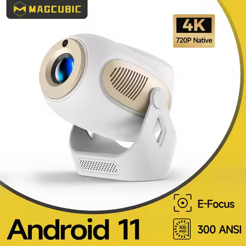 Magcubic Electric Focus 4K 720P HD Projector Android11 Wifi6 300ANSI Allwinner H713 BT5.0 Home Cinem