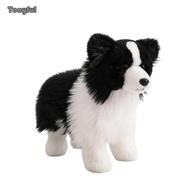 Tooyful Realistic Border Collie Stuffed Animal Cuddly Border Collie Stuffed Animal Huggable Toy Fuzz