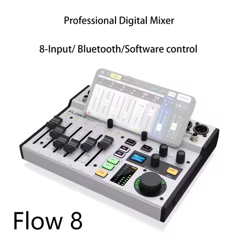 Flow 8 8-Input Digital Mixer with Bluetooth Mixer Audio Processor And App Control 2 FX Processors An