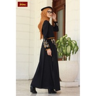 [ Baru] Abaya Full Kancing A230411 Katun Rami Rumah Dannis Collection