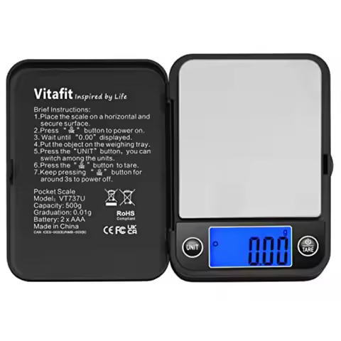 500g Digital Pocket Scale High Accuracy 0.01g Gram Scale Black for Lab Food Kitchen Coffee Jewelry M