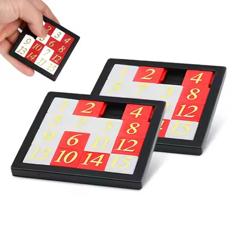 5pcs Sliding Numbers Puzzle Huarong Road Brain Teaser IQ Test Educación Montessori Creative Learning