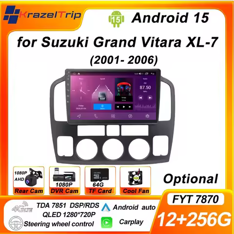 FYT 7862s 8 Core CarPlay Car Radio for Suzuki Grand Vitara XL-7 2001 - 2006 QLED Android Auto Stereo