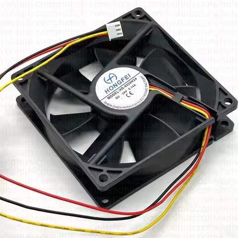 HONGFEI HD-9225H24 DC 24V 0.14A 90x90x25mm 3-Wire Server Cooling Fan