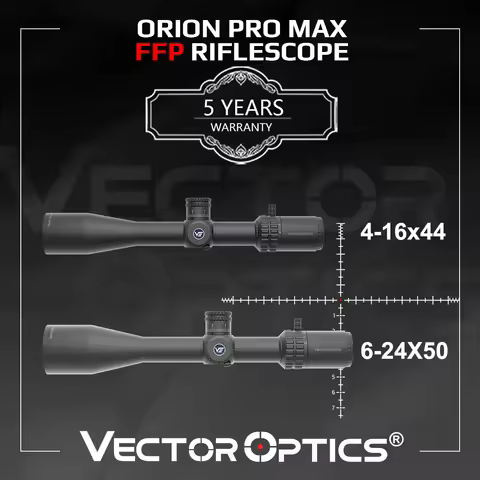 Vector Optics Orion Pro MAX 4-16x44/6-24x50 FFP Riflescope With Large Elevation Adjust Range&Zero St