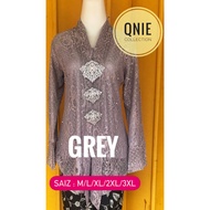 SET BAJU KEBAYA LACE MUTIARA WARNA GREY / KELABU