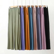 XL Size To 8XL Spring Summer Loose Flared Pants Solid Color High Elasticity Plus Home Clothes