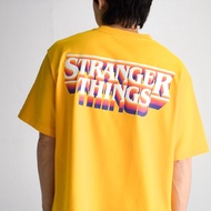 era-won Short-Sleeved T-Shirt Oversize Screen-Printed x stranger things Color Yellow