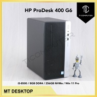HP ProDesk 400 G6 MT Intel i5-8500 8GB RAM 256GB NVMe SSD Win 11 Pro Refurbished Desktop