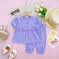 [Bé 7-19kg] Bộ ngắn tay quần alibaba thun gân tăm Minky Mom cho bé gái từ 7-19kg