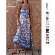 25 Years Experience - Southeast Asian Export Small Floral Wave Pattern A-Line Dress - Stylish & Eleg