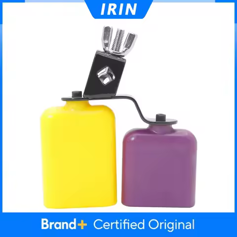 IRIN Two-colour Cowbell Clapper Drum kit Square ABS Cowbell with Metal Holder Percussion Instrument