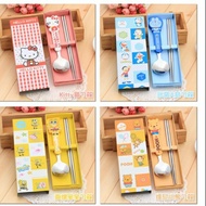 🌋 RAYA SALE 🌋 BIRTHDAY GIFT SPOON CULTERY SET DORAEMON HELLO KITTY POOH