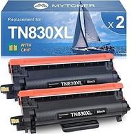 TN830 XL Black Toner Cartridge Replacement for Brother TN830 TN-830 TN-830XL Printer Toner for DCP-L2640DW HL-L2400D HL-L2460DW HL-L2405W HL-L2465DW HL-L2480DW MFC-L2820DW XL MFC-L2820DW (2-Pack)