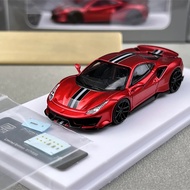 Kereta Model Diecast Saiz 1/64 Merah Ferrari Novitec 488 Pista Model Aloi Mainan Koleksi Kereta untu