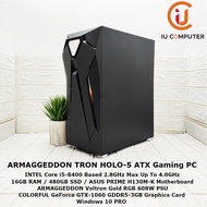 ARMAGGEDDON TRON HOLO-5 ATX CUSTOMIZE GAMING INTEL CORE I5-8400 16GB RAM 480GB SSD GTX1060 USED DESK