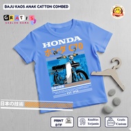 HONDA C70 BLUE CLASSIC Motorcycle Kids T-Shirt Est 1958 Automotive Racing Shirt | GD GD GD