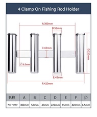 Stainless Steel 3/4 Tube Clamp on Fishing Rod Holder For Boat Mirror Polished Rack Marine Hardware A