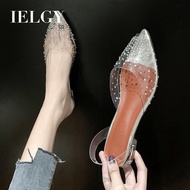 FC3 IELGY Women's Transparent Rhinestone Sandals - Pointed Toe & Comfortable