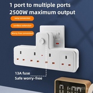 2500w 13A Multifunctional Power Socket Multi-Port Power Strip with Fuse Cordless Power Extension Ext