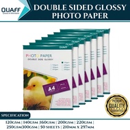 Double Sided Glossy Photo Paper - QUAFF A3&A4 Size 50 Sheets (120gsm-300gsm)