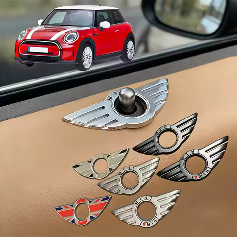 3D Metal Car Styling Door Pin Lock Wing Emblem Stickers Decor Accessories For BMW Mini Cooper S JCW 